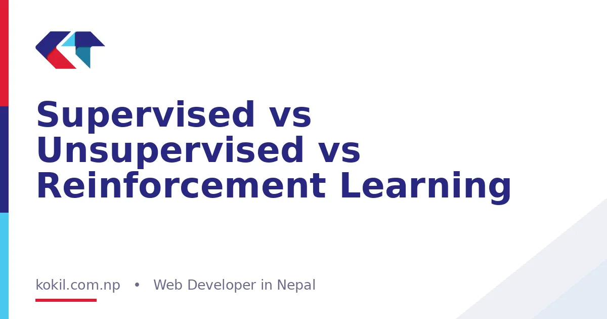 Supervised vs Unsupervised vs Reinforcement Learning