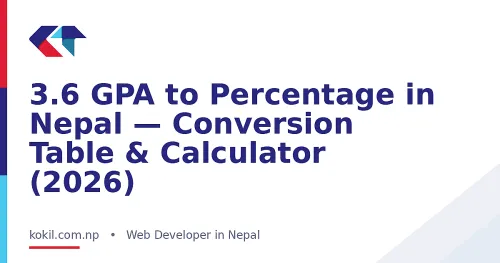 3.6 GPA to Percentage in Nepal &mdash; Conversion Table & Calculator (2026)