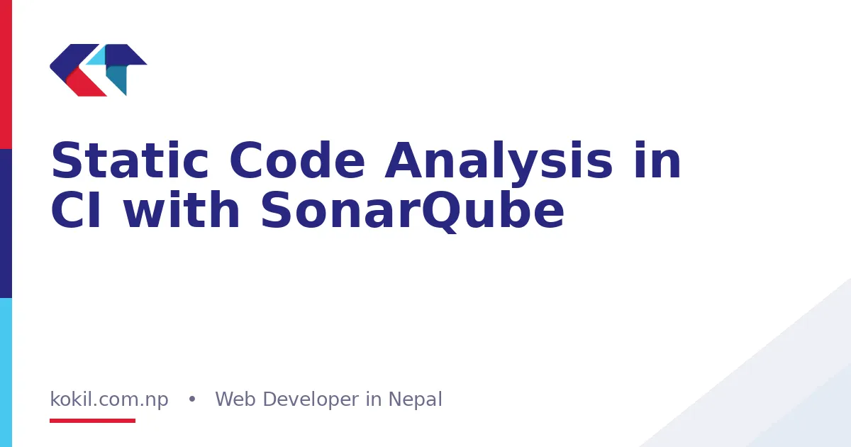 Static Code Analysis in CI with SonarQube